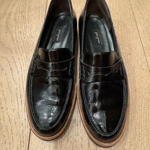 🍭 PAUL GREEN PENNY LOAFER “Natasha” BLACK PATENT LEATHER Size 39/8.5